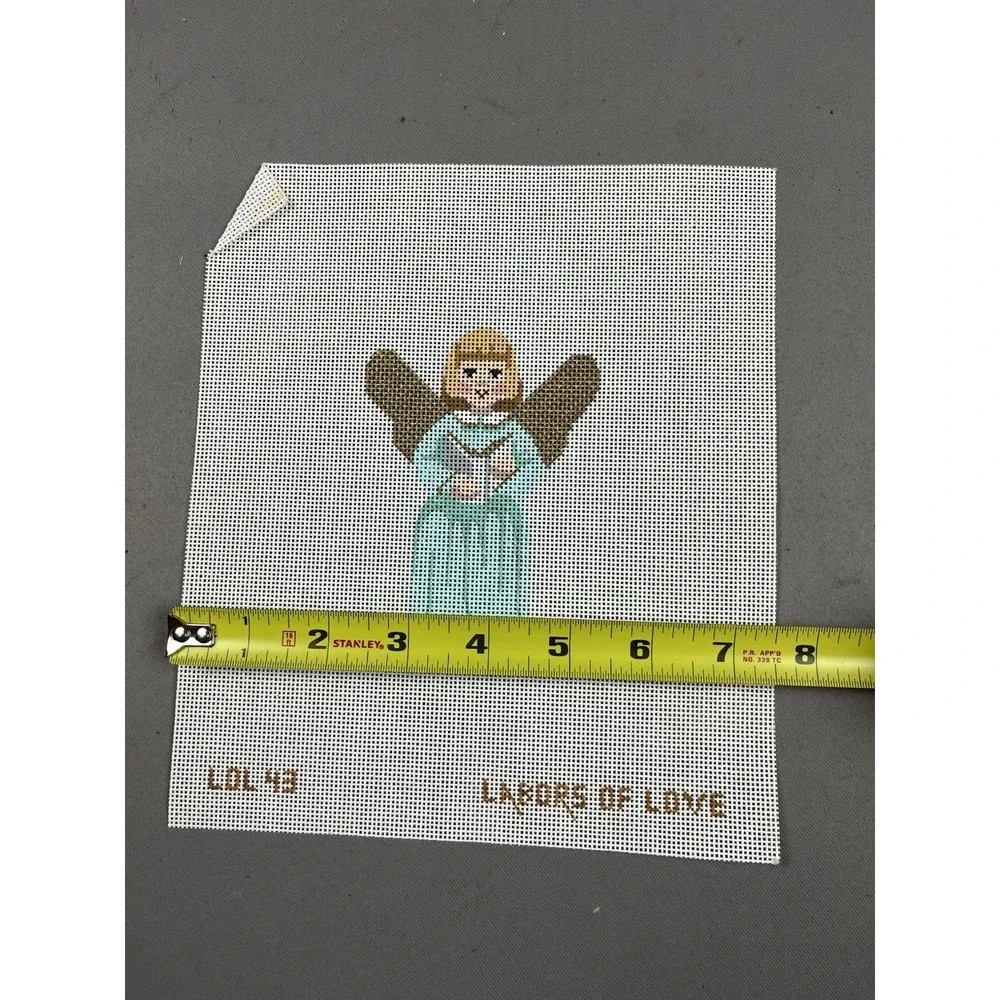 Labors of Love Handpainted HP Needlepoint Canvas - Chirstmas Angel w/ Book